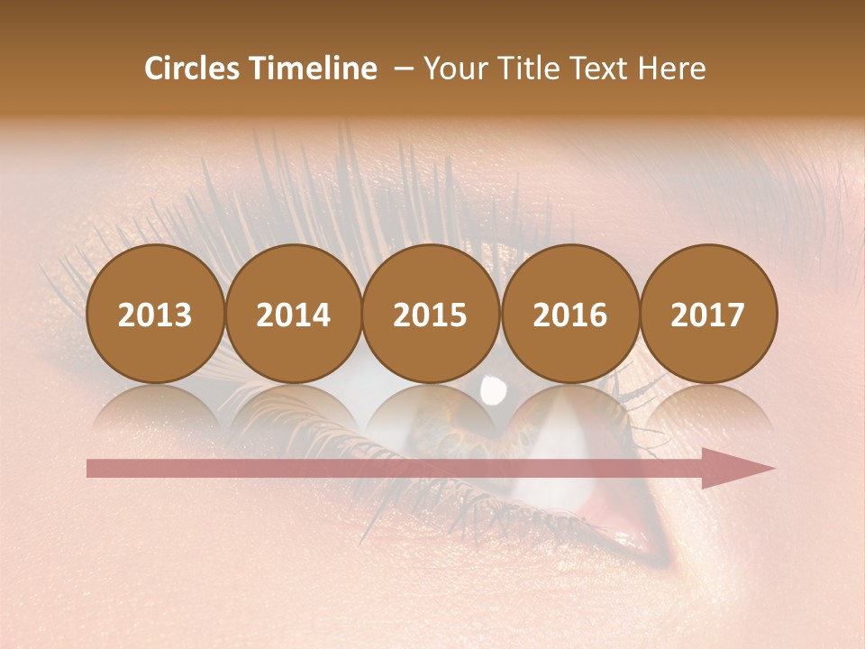 Modern Style Of Golden-Brown Make-Up. Beautiful Woman Eyes PowerPoint Template