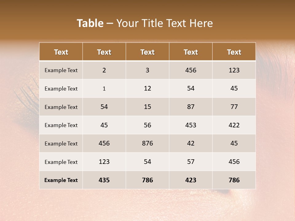 Modern Style Of Golden-Brown Make-Up. Beautiful Woman Eyes PowerPoint Template