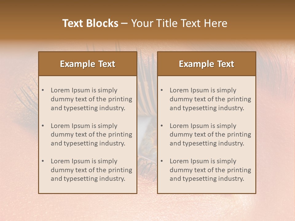 Modern Style Of Golden-Brown Make-Up. Beautiful Woman Eyes PowerPoint Template