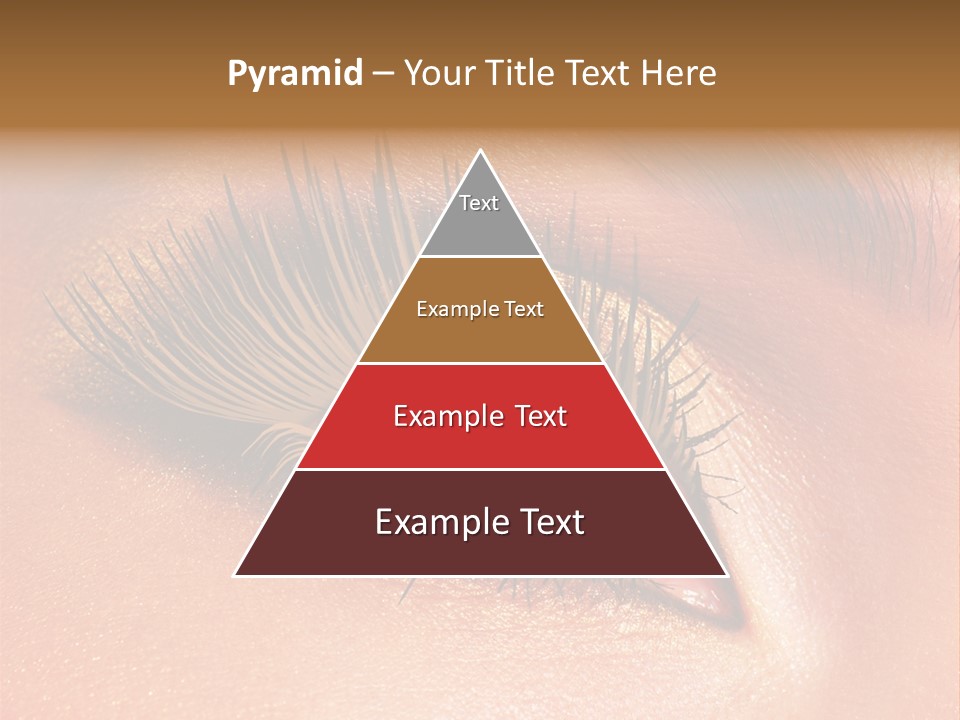 Modern Style Of Golden-Brown Make-Up. Beautiful Woman Eyes PowerPoint Template