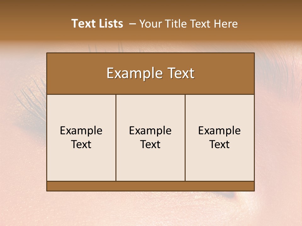 Modern Style Of Golden-Brown Make-Up. Beautiful Woman Eyes PowerPoint Template