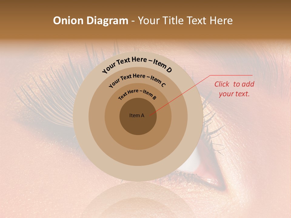 Modern Style Of Golden-Brown Make-Up. Beautiful Woman Eyes PowerPoint Template