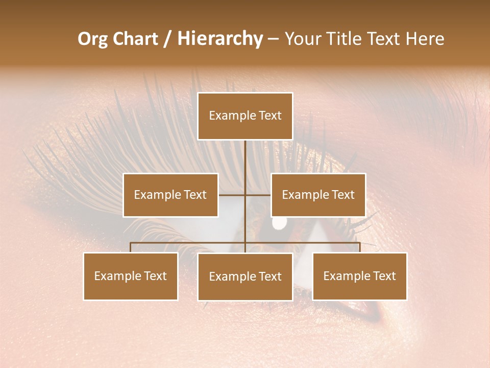 Modern Style Of Golden-Brown Make-Up. Beautiful Woman Eyes PowerPoint Template