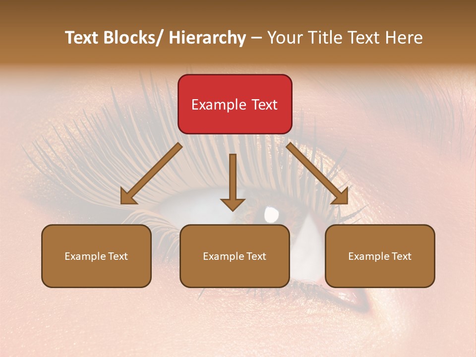 Modern Style Of Golden-Brown Make-Up. Beautiful Woman Eyes PowerPoint Template