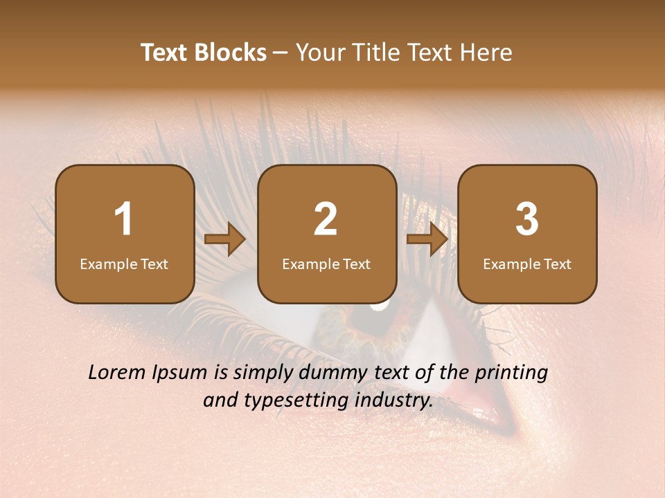 Modern Style Of Golden-Brown Make-Up. Beautiful Woman Eyes PowerPoint Template