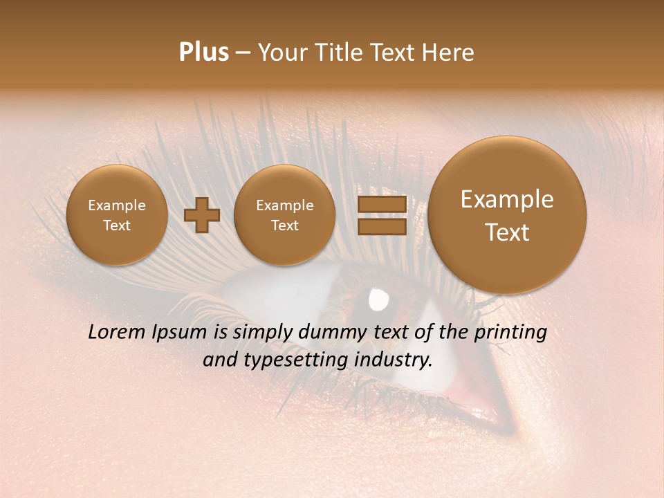 Modern Style Of Golden-Brown Make-Up. Beautiful Woman Eyes PowerPoint Template