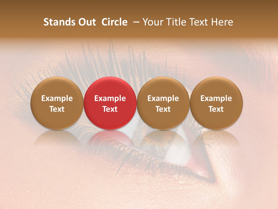 Modern Style Of Golden-Brown Make-Up. Beautiful Woman Eyes PowerPoint Template