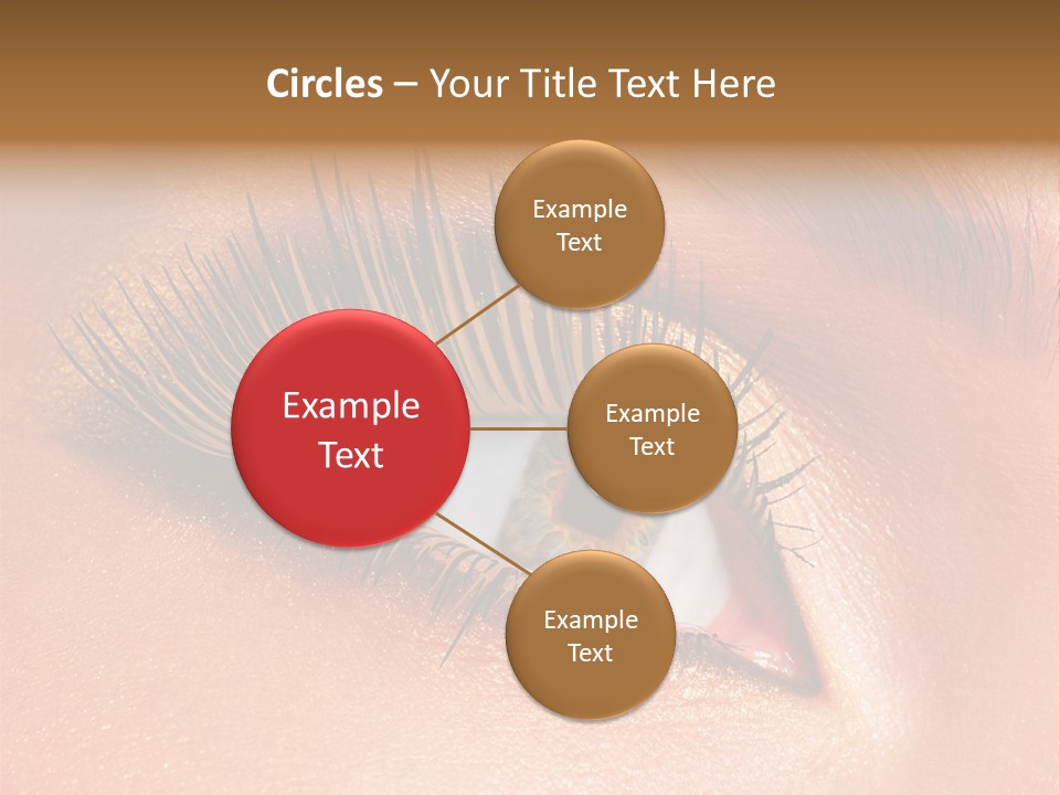 Modern Style Of Golden-Brown Make-Up. Beautiful Woman Eyes PowerPoint Template