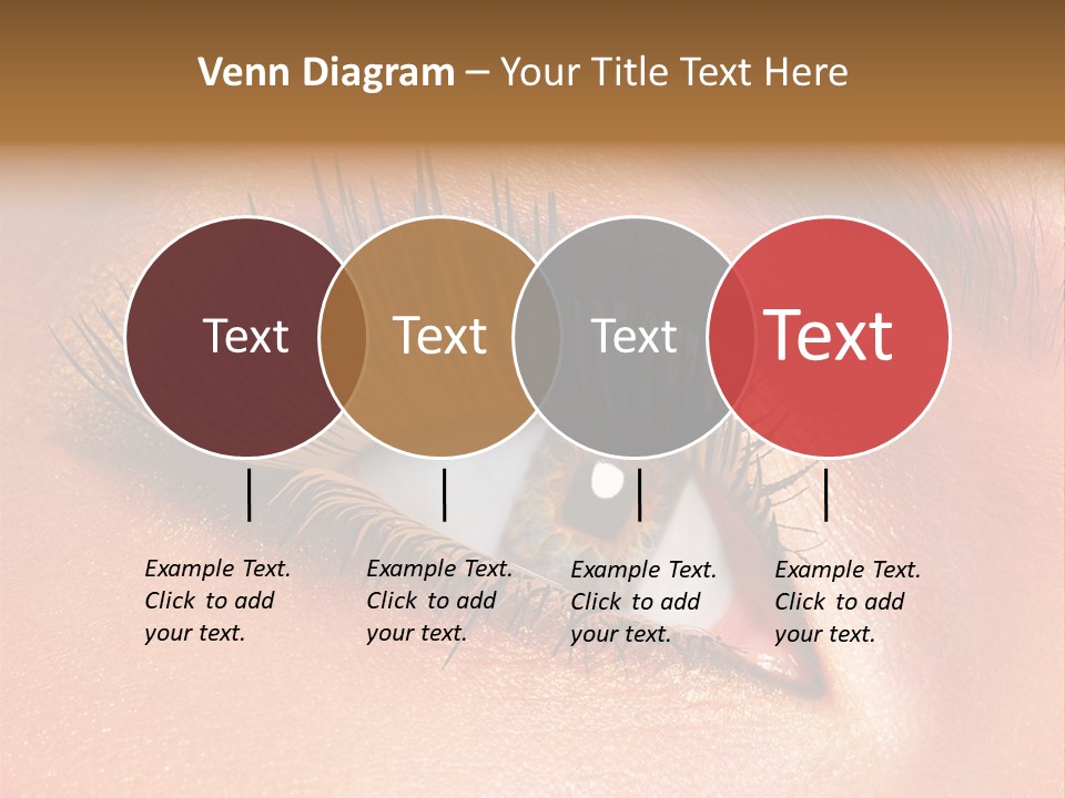 Modern Style Of Golden-Brown Make-Up. Beautiful Woman Eyes PowerPoint Template