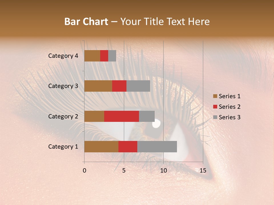 Modern Style Of Golden-Brown Make-Up. Beautiful Woman Eyes PowerPoint Template