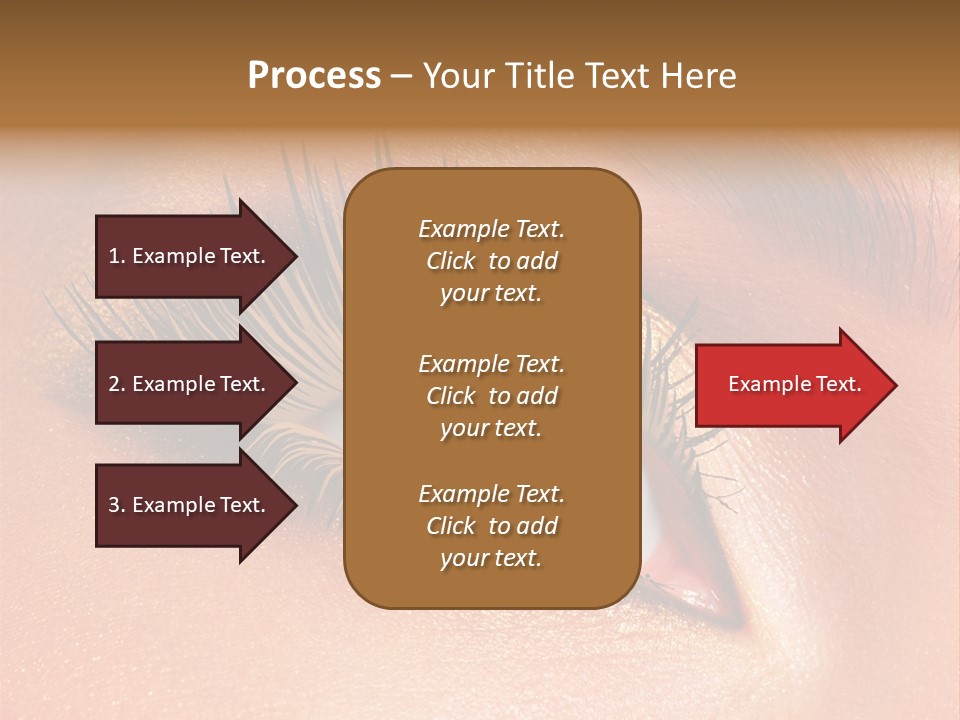 Modern Style Of Golden-Brown Make-Up. Beautiful Woman Eyes PowerPoint Template