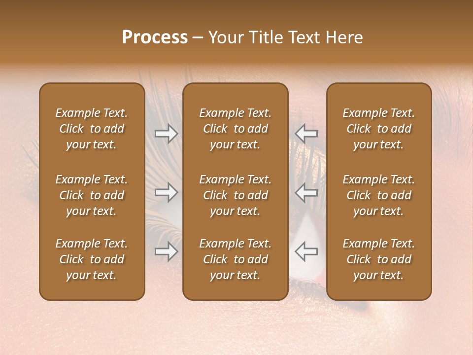 Modern Style Of Golden-Brown Make-Up. Beautiful Woman Eyes PowerPoint Template