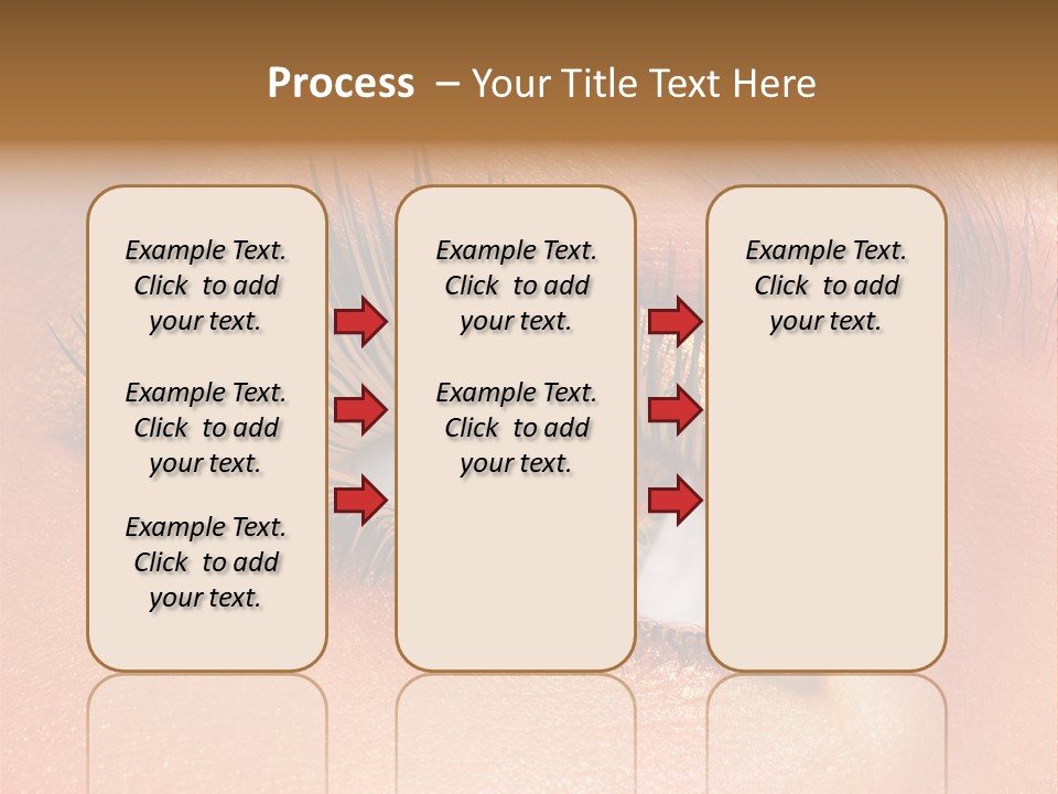 Modern Style Of Golden-Brown Make-Up. Beautiful Woman Eyes PowerPoint Template