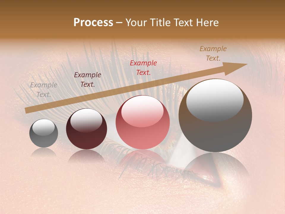 Modern Style Of Golden-Brown Make-Up. Beautiful Woman Eyes PowerPoint Template