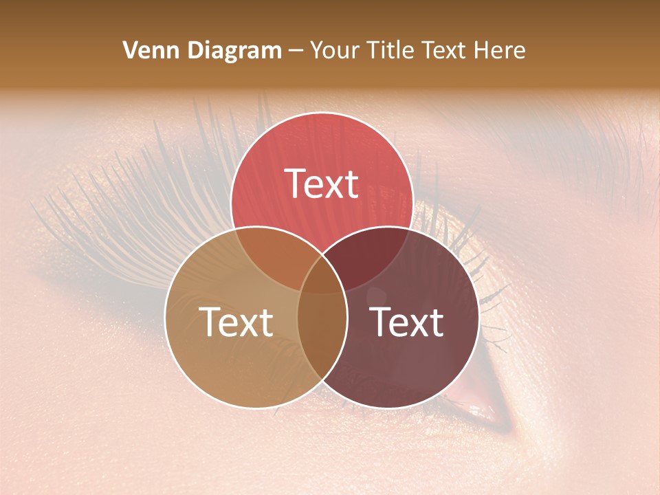 Modern Style Of Golden-Brown Make-Up. Beautiful Woman Eyes PowerPoint Template