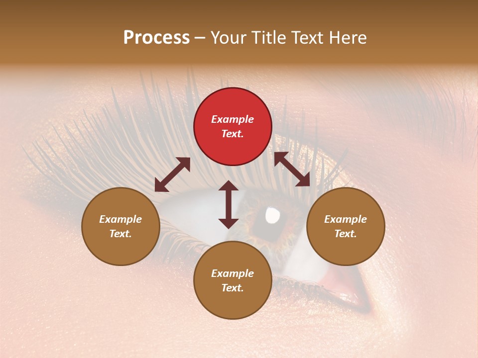 Modern Style Of Golden-Brown Make-Up. Beautiful Woman Eyes PowerPoint Template