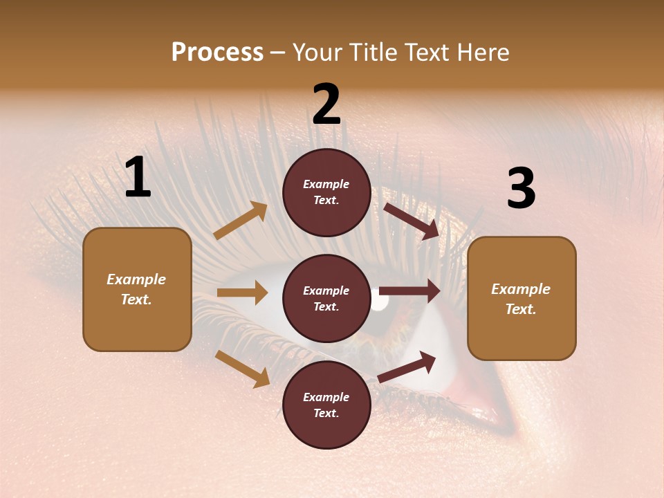 Modern Style Of Golden-Brown Make-Up. Beautiful Woman Eyes PowerPoint Template