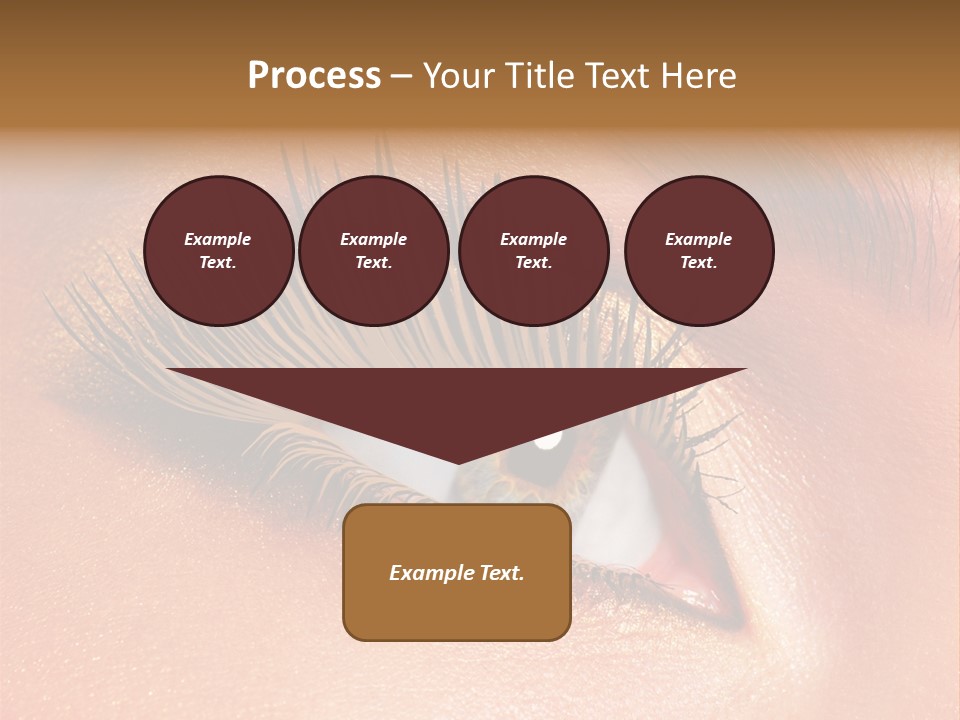 Modern Style Of Golden-Brown Make-Up. Beautiful Woman Eyes PowerPoint Template