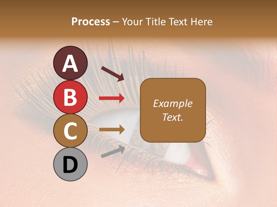Modern Style Of Golden-Brown Make-Up. Beautiful Woman Eyes PowerPoint Template