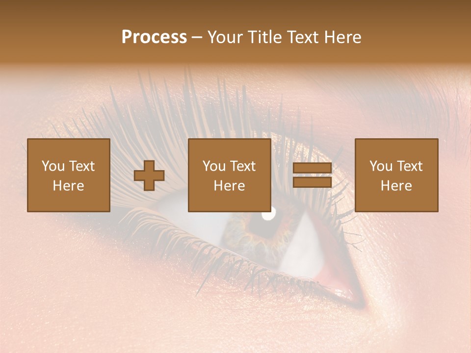 Modern Style Of Golden-Brown Make-Up. Beautiful Woman Eyes PowerPoint Template