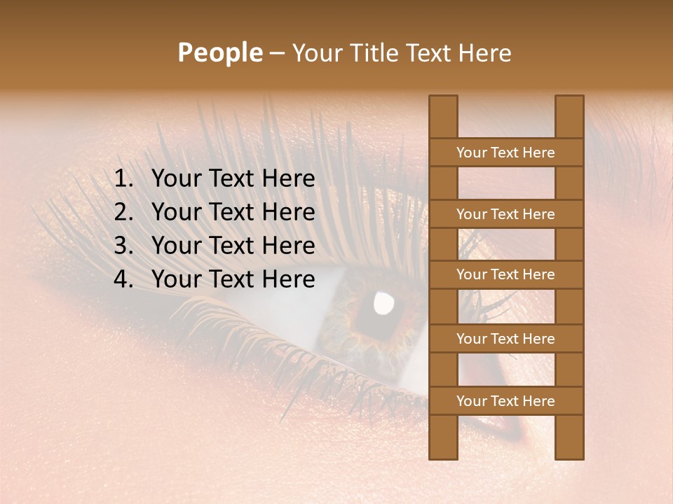Modern Style Of Golden-Brown Make-Up. Beautiful Woman Eyes PowerPoint Template