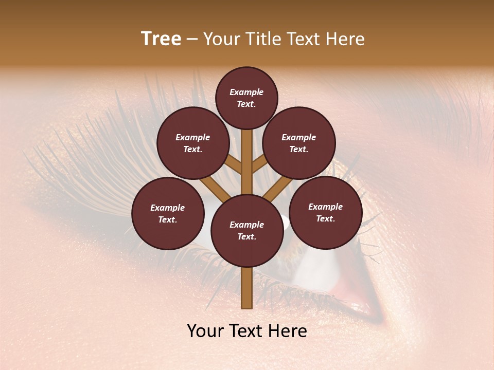 Modern Style Of Golden-Brown Make-Up. Beautiful Woman Eyes PowerPoint Template