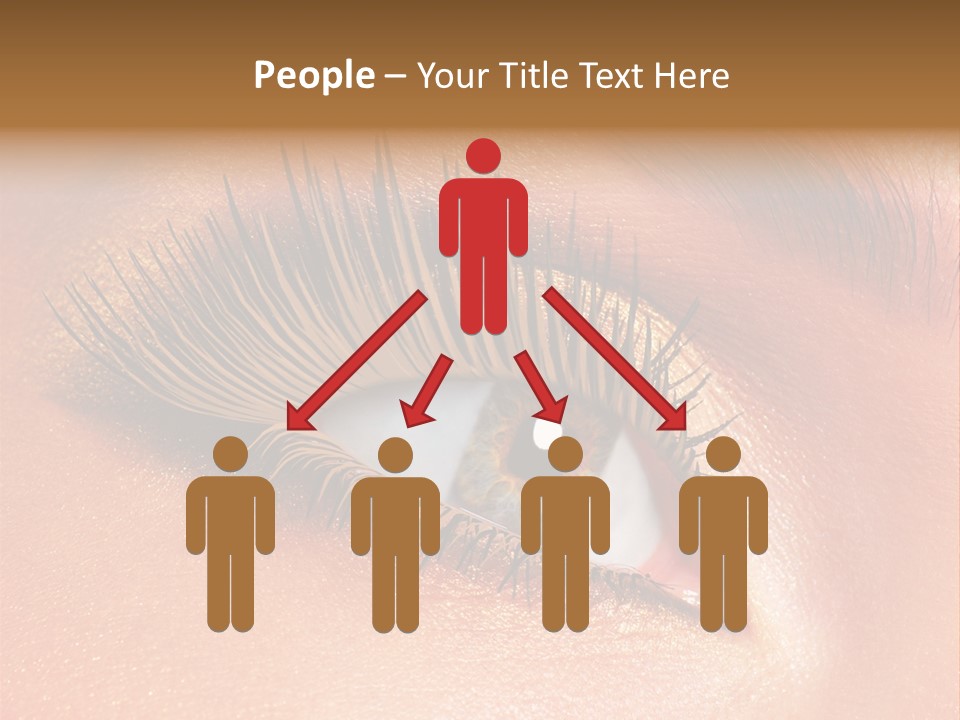 Modern Style Of Golden-Brown Make-Up. Beautiful Woman Eyes PowerPoint Template