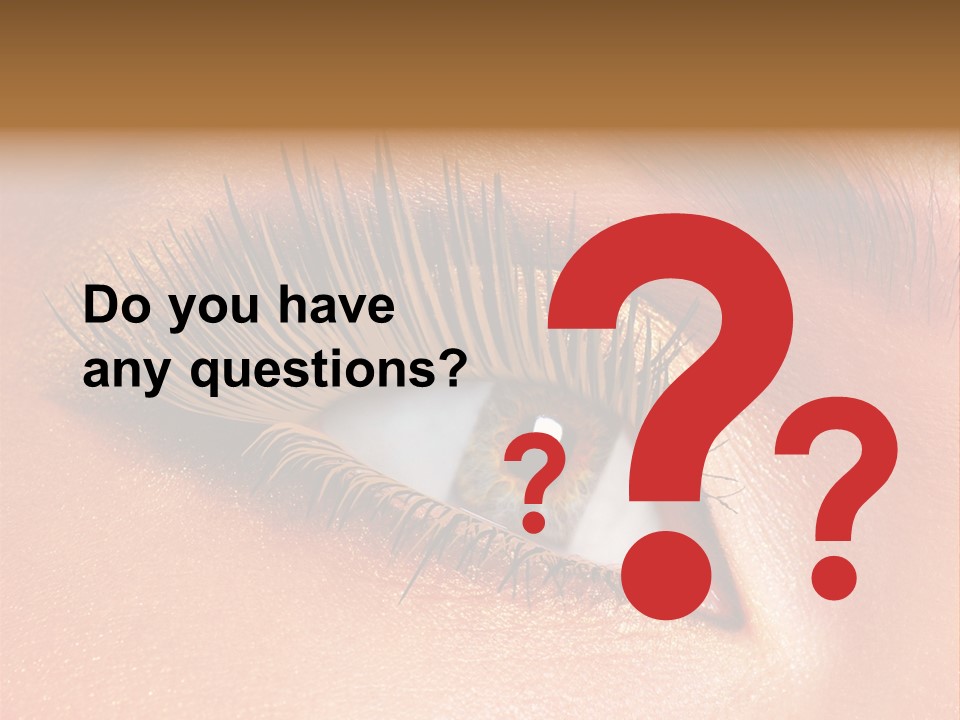 Modern Style Of Golden-Brown Make-Up. Beautiful Woman Eyes PowerPoint Template