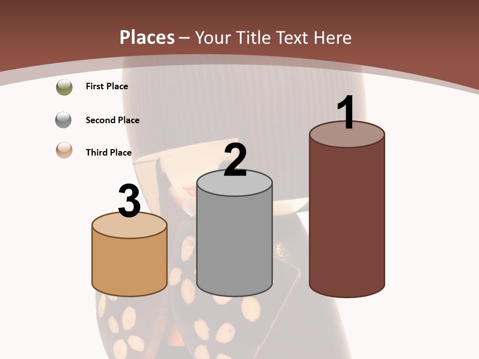 Kokeshi Japanese Doll Isolated On White. PowerPoint Template