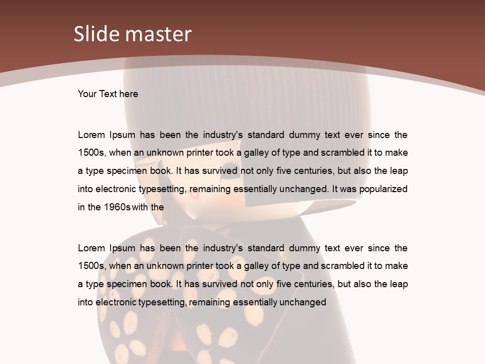 Kokeshi Japanese Doll Isolated On White. PowerPoint Template