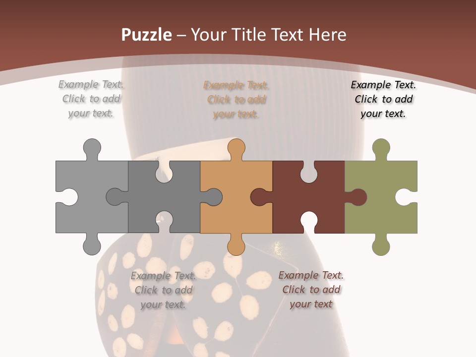 Kokeshi Japanese Doll Isolated On White. PowerPoint Template