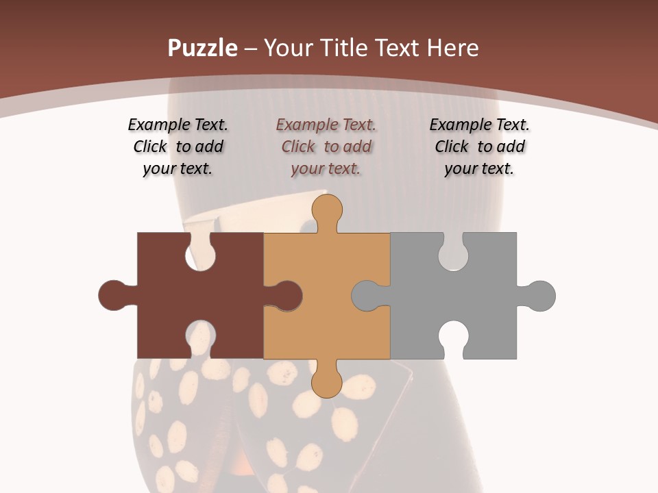 Kokeshi Japanese Doll Isolated On White. PowerPoint Template