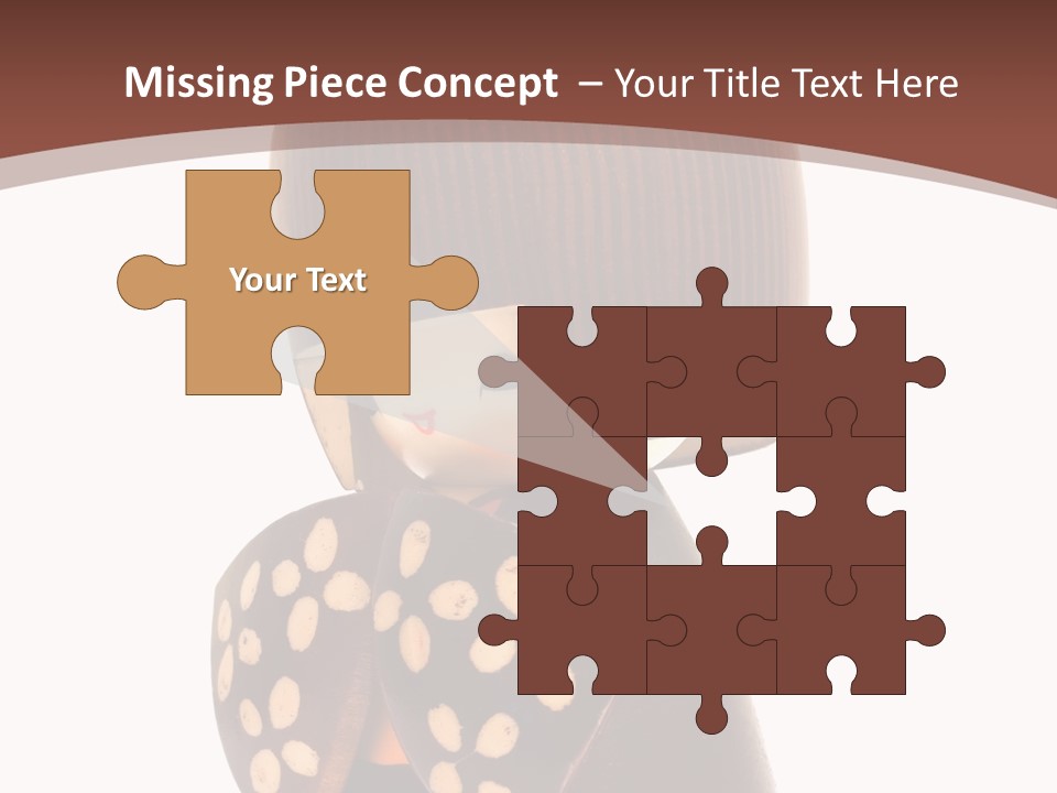 Kokeshi Japanese Doll Isolated On White. PowerPoint Template