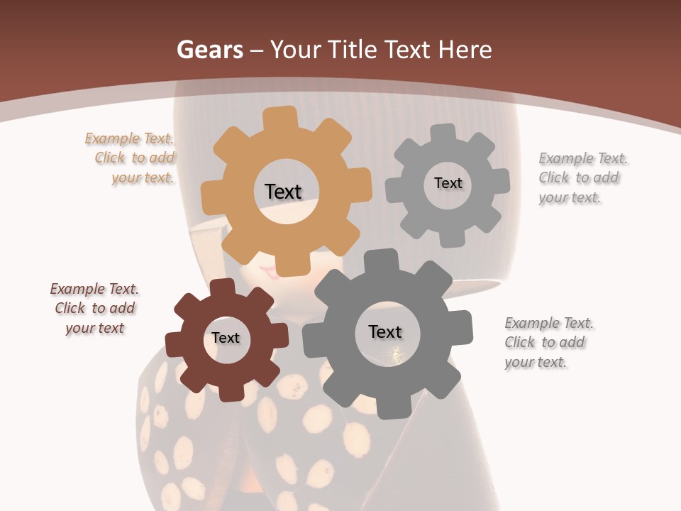 Kokeshi Japanese Doll Isolated On White. PowerPoint Template