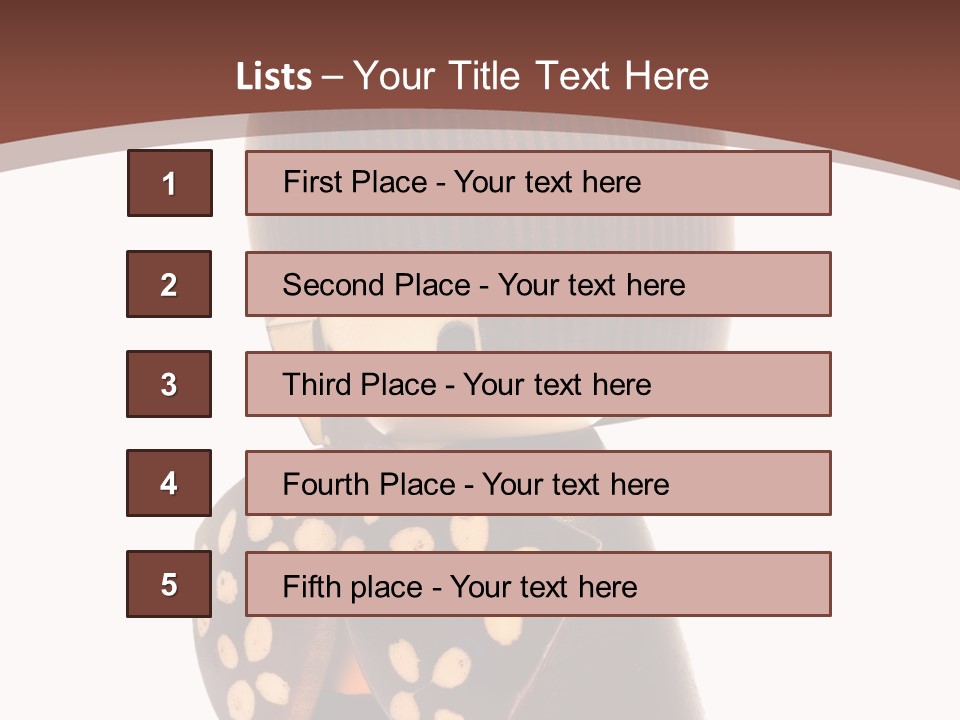 Kokeshi Japanese Doll Isolated On White. PowerPoint Template