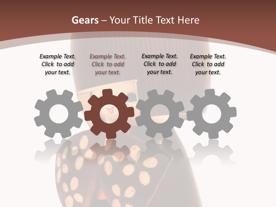 Kokeshi Japanese Doll Isolated On White. PowerPoint Template