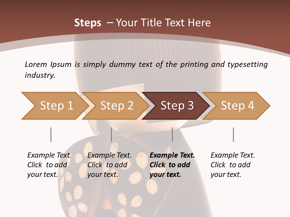 Kokeshi Japanese Doll Isolated On White. PowerPoint Template