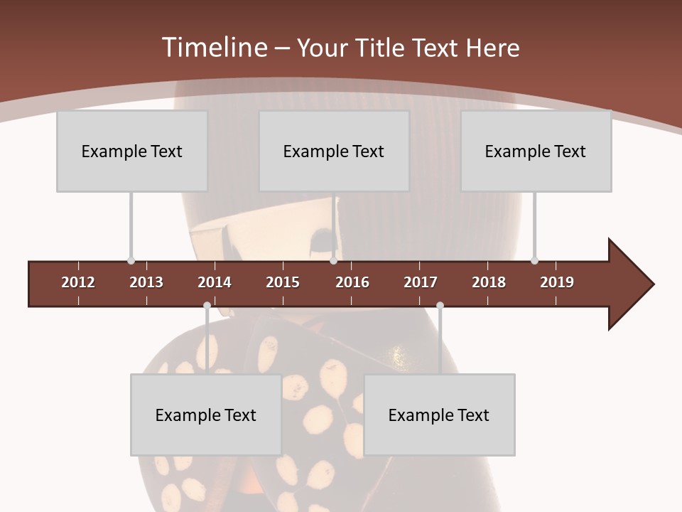 Kokeshi Japanese Doll Isolated On White. PowerPoint Template