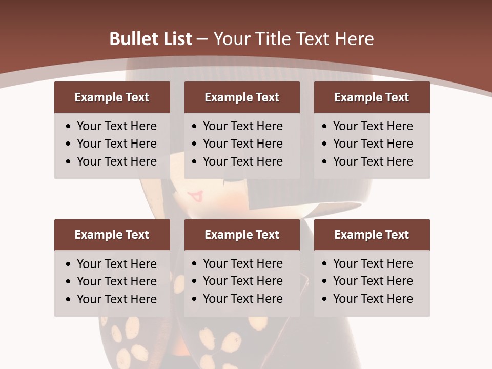 Kokeshi Japanese Doll Isolated On White. PowerPoint Template