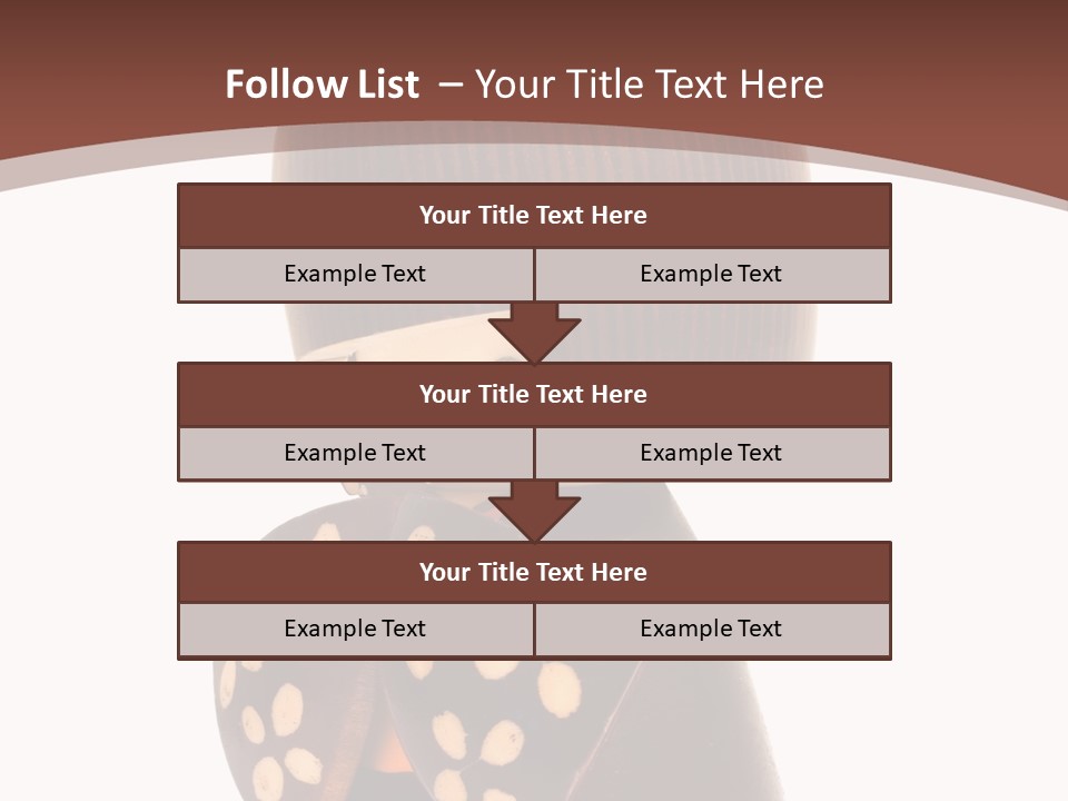 Kokeshi Japanese Doll Isolated On White. PowerPoint Template