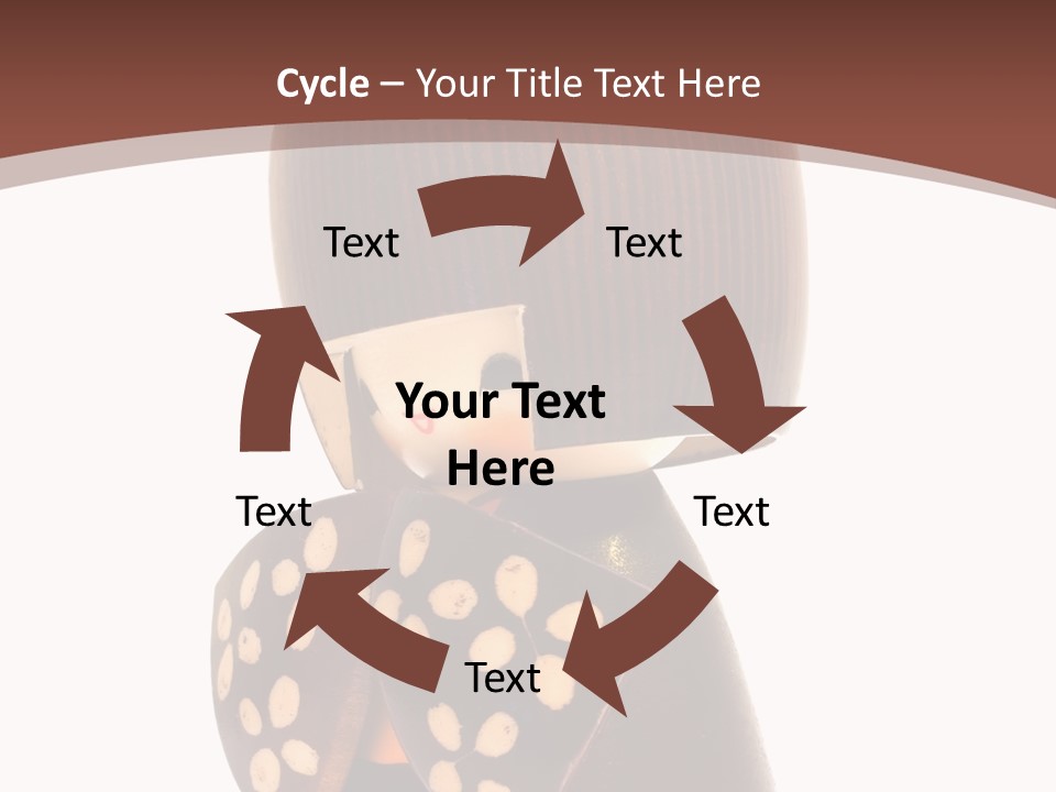 Kokeshi Japanese Doll Isolated On White. PowerPoint Template