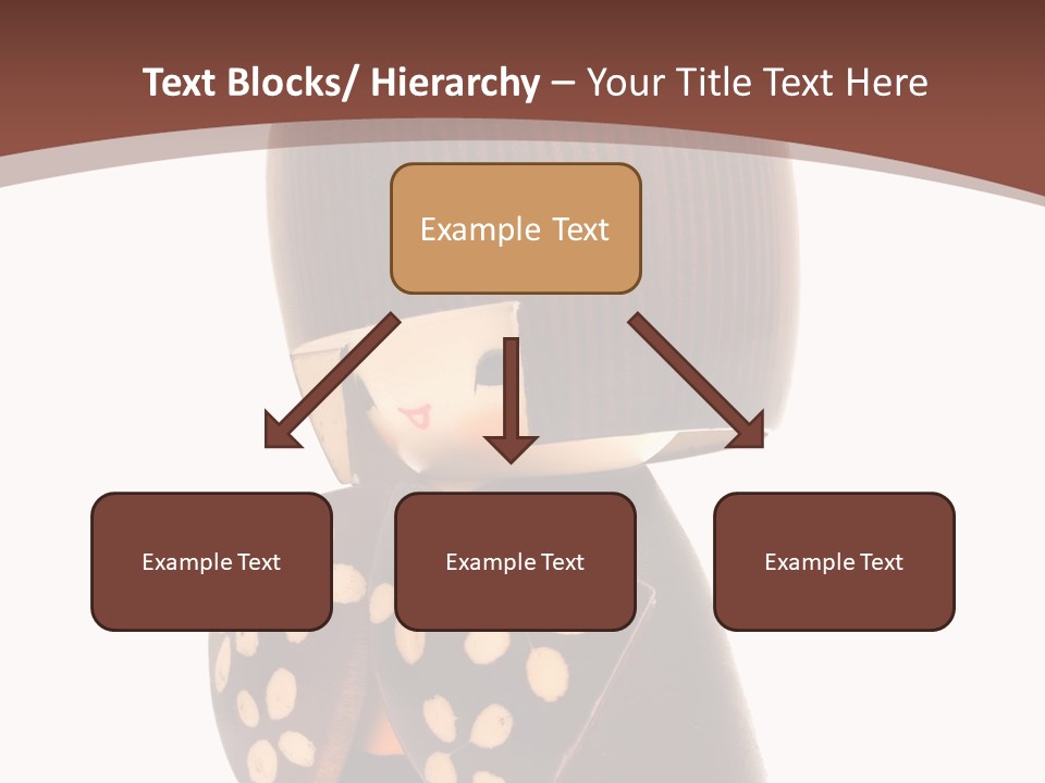 Kokeshi Japanese Doll Isolated On White. PowerPoint Template