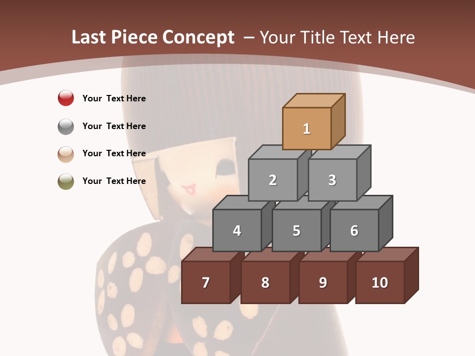 Kokeshi Japanese Doll Isolated On White. PowerPoint Template