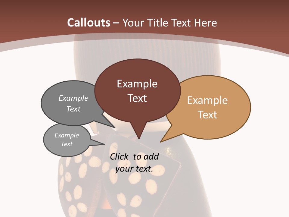 Kokeshi Japanese Doll Isolated On White. PowerPoint Template