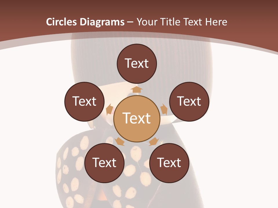 Kokeshi Japanese Doll Isolated On White. PowerPoint Template