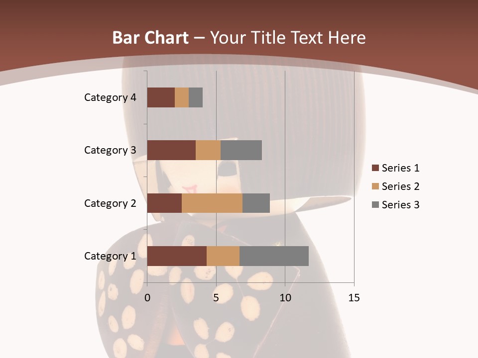 Kokeshi Japanese Doll Isolated On White. PowerPoint Template