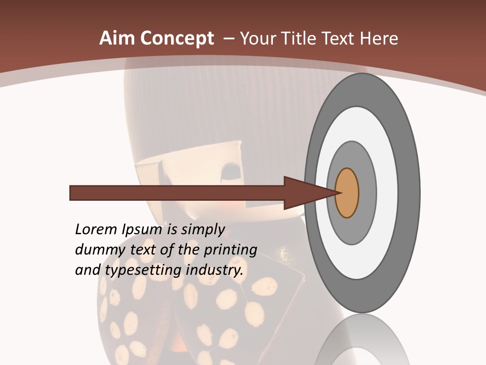 Kokeshi Japanese Doll Isolated On White. PowerPoint Template