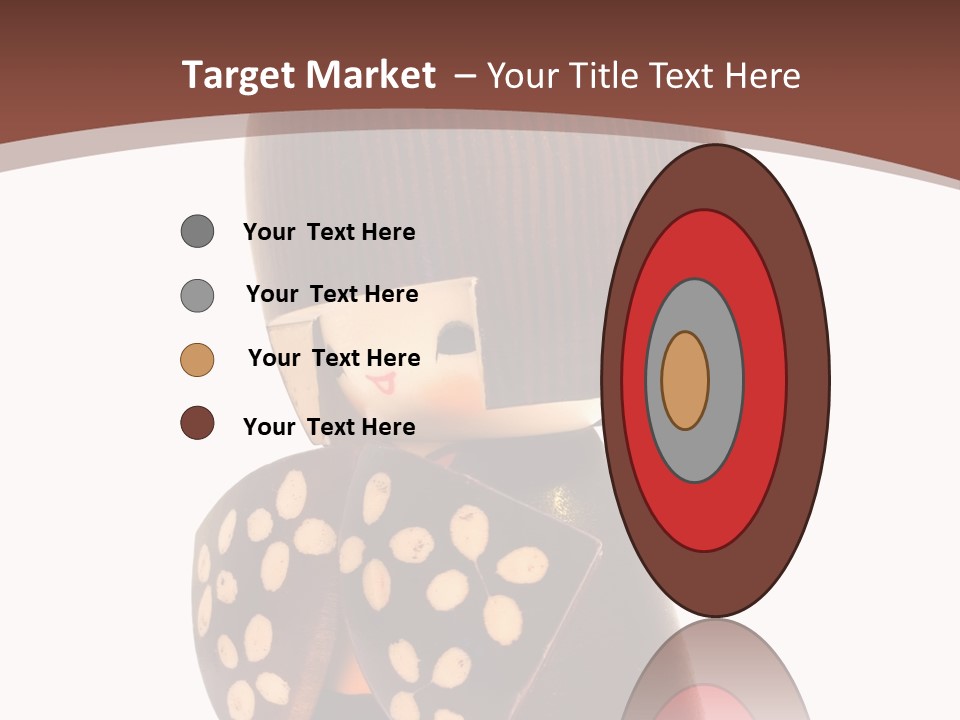 Kokeshi Japanese Doll Isolated On White. PowerPoint Template