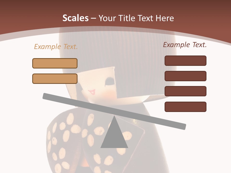 Kokeshi Japanese Doll Isolated On White. PowerPoint Template