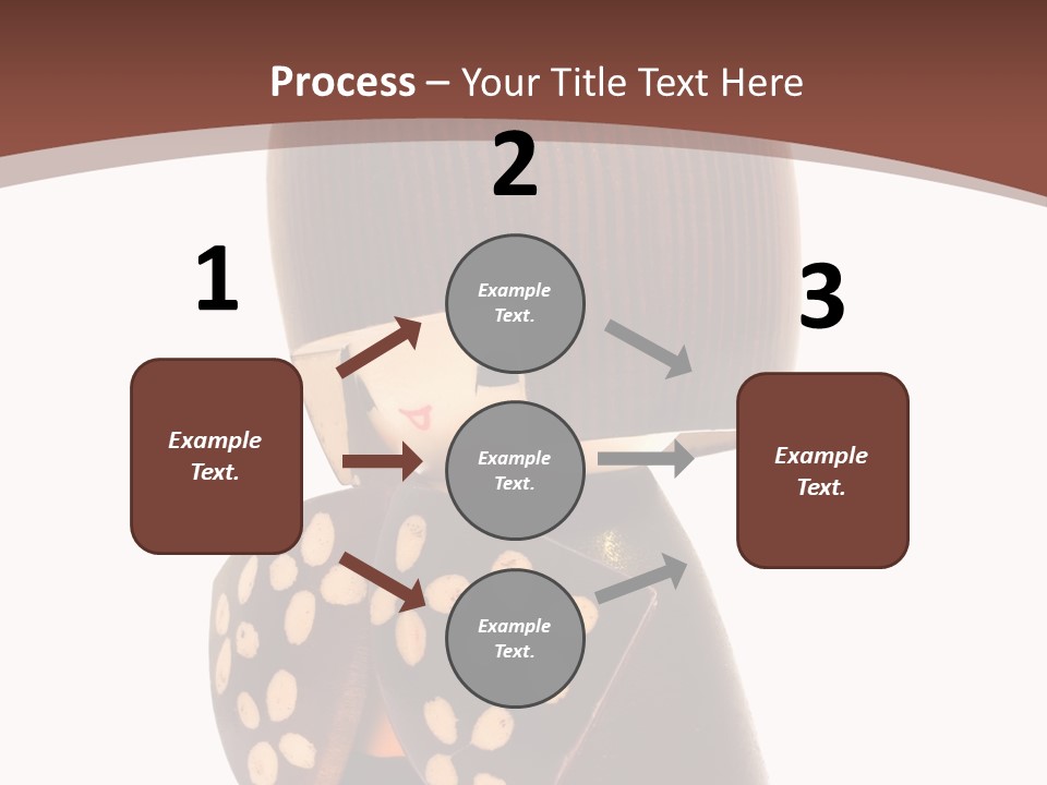 Kokeshi Japanese Doll Isolated On White. PowerPoint Template